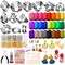 Polymer Clay Earring Making Kit- 30 Clay Earring Cutters, 24 Color Polymer Clay, 8 Circle Cutters, Rollers, B7000 Glue, 640 PCS Earrings Making Tools Accessories for Jewelry DIY (Instructions Include)
